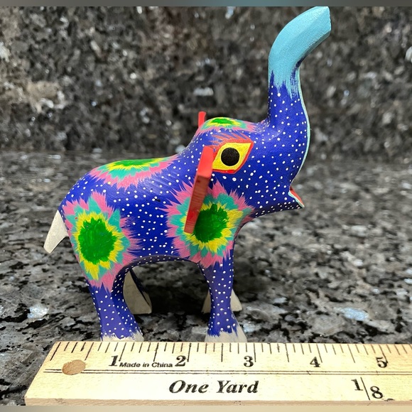 Handcrafted Elephant Alebrije Wood Carved Figurine. - Picture 7 of 7